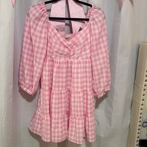 Entro Pink Gingham Mini Dress